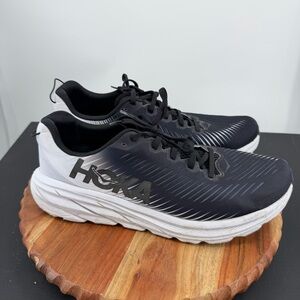 Hoka Rincon 3 running shoes in the black and white colorway men’s sz 12.5